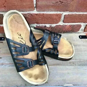FOOT LEVELERS Rio Hand Crafted  Leather Soft Footbed “Bork Style” Sandal Size 11